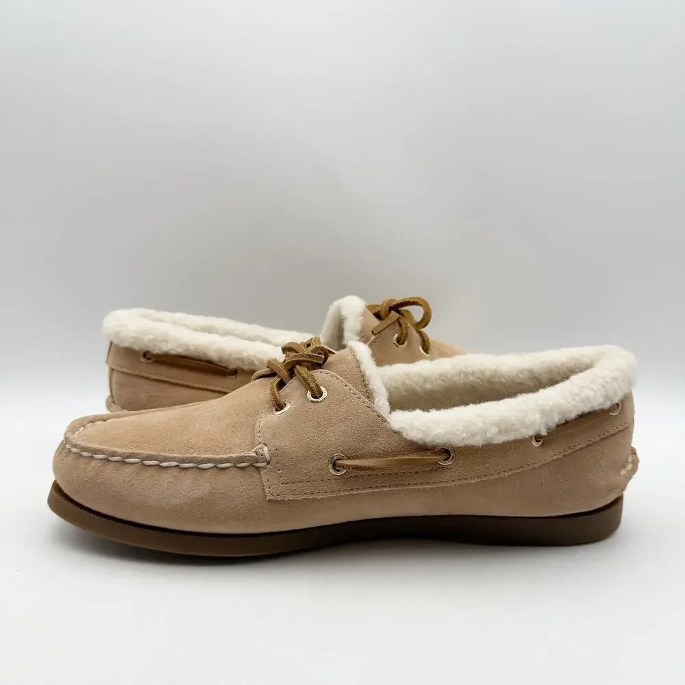 Sperry Womens Authentic Original 2 Eye Boat Shoes US 9 EU 40 Tan Suede NWOB